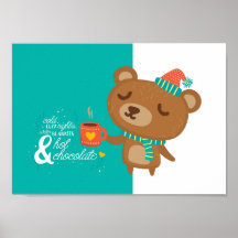 Wintertijd Joys Teddy Bear Poster