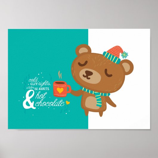 Wintertijd Joys Teddy Bear Poster (Voorkant)