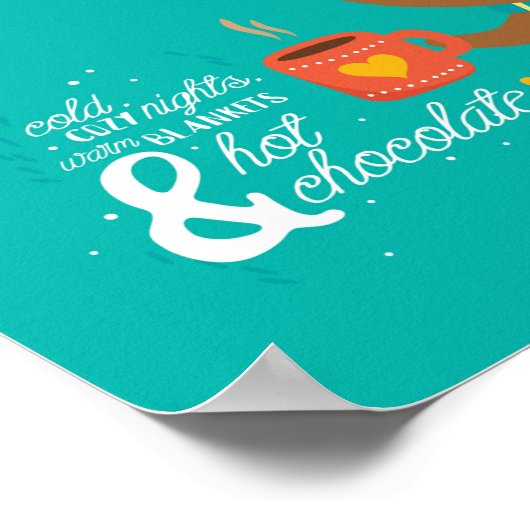 Wintertijd Joys Teddy Bear Poster (Hoek)