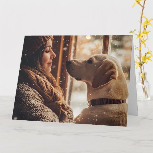 Wintertijd met Labrador Kaart (Gele Bloem)