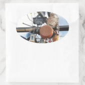 Wintertijd Ovale Sticker (Tas)