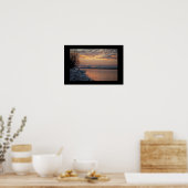 Wintertijd Rivier Zonsondergang Poster (Keuken)