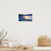 Wintertijd Rivier Zonsondergang Poster (Keuken)