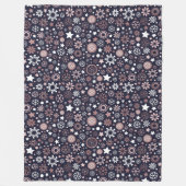 Wintertijd roze goud metallic sneeuwvlokken fleece deken (Voorkant)