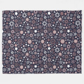 Wintertijd roze goud metallic sneeuwvlokken fleece deken (Voorkant (Horizontaal))