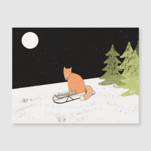 Wintertijd- Slapende Fox - Illustratie