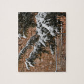 Wintertijd, sneeuw op de bomen legpuzzel (Verticaal)