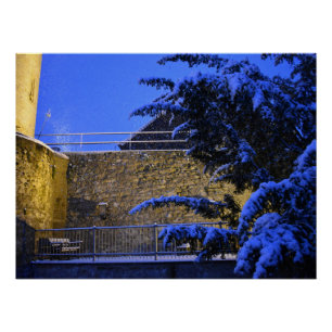 Wintertijd, sneeuw op de bomen perfect poster