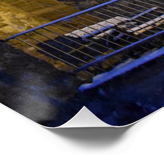 Wintertijd, sneeuw op de bomen perfect poster (Hoek)