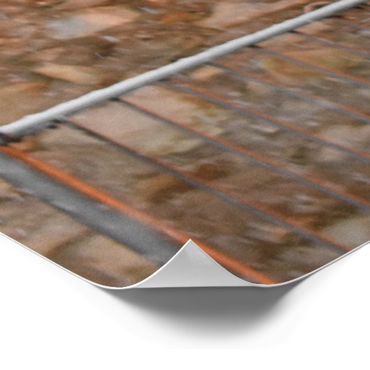 Wintertijd, sneeuw op de bomen poster (Hoek)