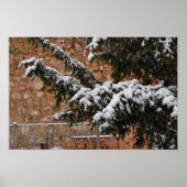 Wintertijd, sneeuw op de bomen poster (Voorkant)