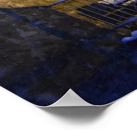 Wintertijd, sneeuw op de bomen poster (Hoek)