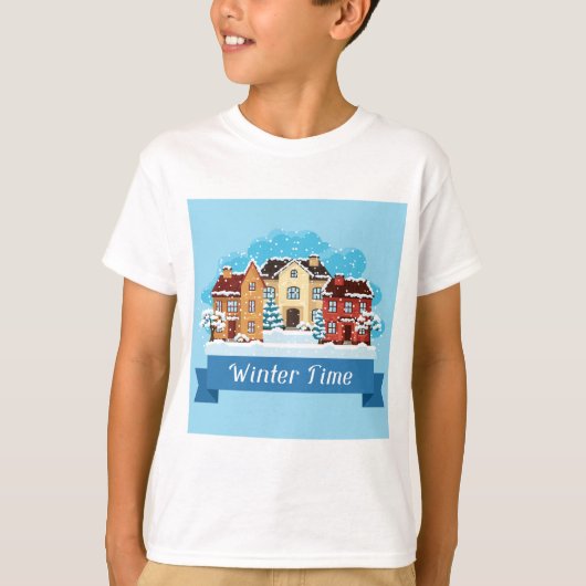 Wintertijd sneeuwen t-shirt (Voorkant)