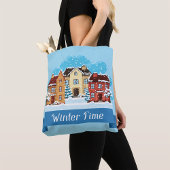 Wintertijd sneeuwen tote bag