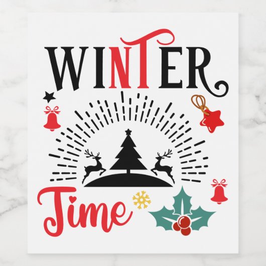 Wintertijd Wijn Etiket (Enkel label)