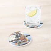 Wintertijd Zandsteen Onderzetter (Zijkant)