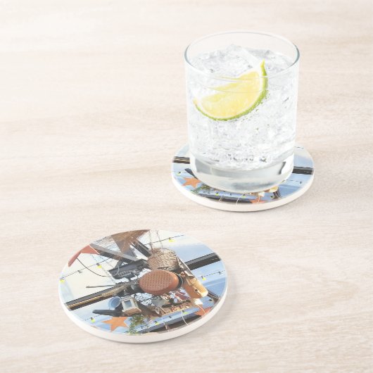 Wintertijd Zandsteen Onderzetter (Zijkant)