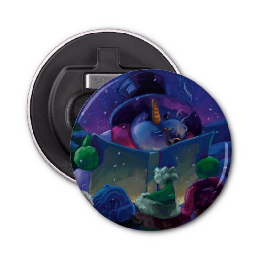 Wintertijdleesbewerking Button Flesopener (Voorkant)