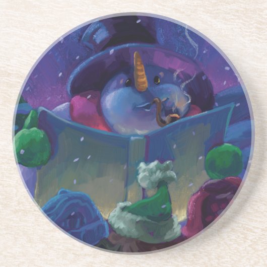 Wintertijdlezen Zandsteen Onderzetter (Voorkant)