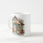 Wintertime Happy Holidays Country Cottage Koffiemok (Voorkant links)