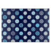 Wintertime Polka Dot Blue Cutting Board Snijplank (Voorkant)