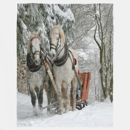 Wintertime Sleigh Ride Fleece Deken (Voorkant)
