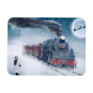 Wintertocht met meisje magneet