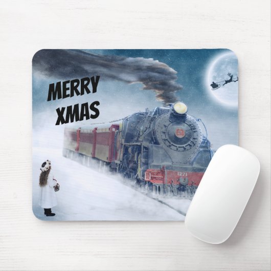 Wintertocht met meisje muismat (Met muis)