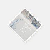 Wintertocht sneeuwski landschap servet (Hoek)