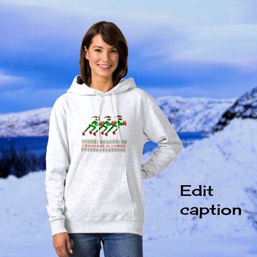 Wintertraining aangepaste tekst kerst atleten hoodie