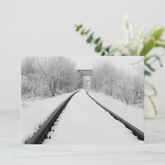 Wintertreinen Feestdagenkaart (Staand voorkant)