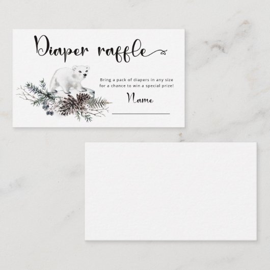 Wintertreinkaartje baby shower informatiekaartje (Voorkant / Achterkant)