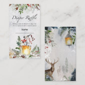 Wintertreinkaartje baby shower informatiekaartje (Voorkant / Achterkant)