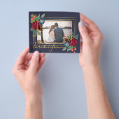 Wintertrouw burgundy turkooisblauw modern flyer (Hand)