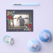 Wintertrouw burgundy turkooisblauw modern flyer (Enkel)