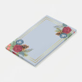 Wintertrouw burgundy turkooisblauw modern post-it® notes (Schuin)