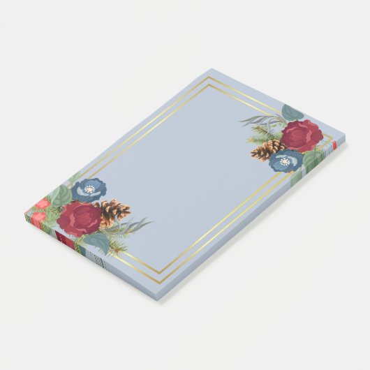 Wintertrouw burgundy turkooisblauw modern post-it® notes (Schuin)