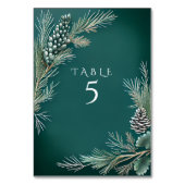 Wintertrouw Dennenkegels Aardbeien Groen Wit Kaart (Achterkant)