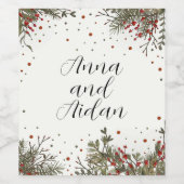 Wintertrouw Elegante Bloem Moderne Inspiratie Wijn Etiket (Enkel label)