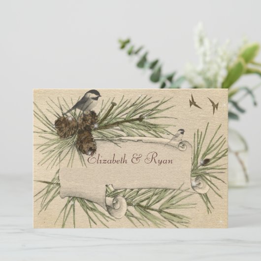 Wintertrouw, Pijnboomappels Zwarte Kap Mees Kaart (Staand voorkant)