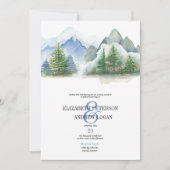 Wintertrouw | Rustieke Bergen | QR Code Kaart (Voorkant)