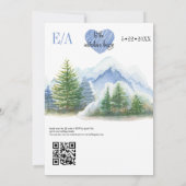 Wintertrouw | Rustieke Bergen | QR Code Kaart (Achterkant)