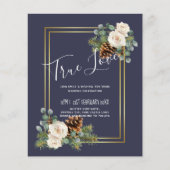 Wintertrouw Witte Rozen Goud Stofblauw (Voorkant)