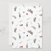 Wintertrouwdag Vintage Bloemige Kerststijl Kaart (Achterkant)