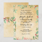 Wintertrouwfeest Holly-papieren uitnodiging voor f (Voorkant / Achterkant)