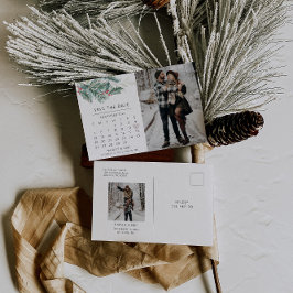 Wintertrouwkalender Sla het datum Briefkaart op