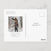 Wintertrouwkalender Sla het datum Briefkaart op (Achterkant)