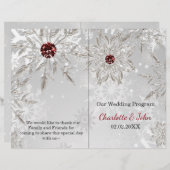 wintertrouwprogramma voor zilveren rode sneeuwvlok (Voorkant / Achterkant)