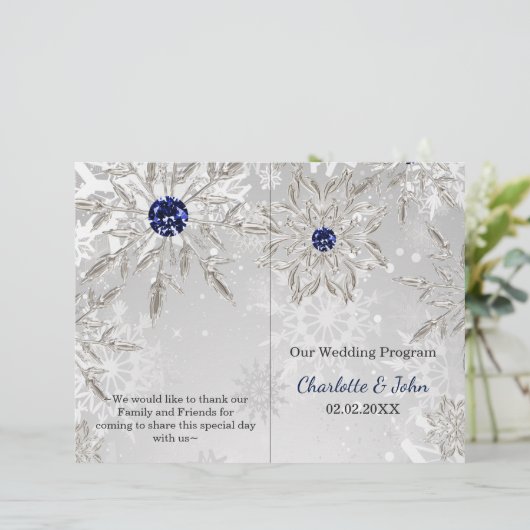 wintertrouwprogramma voor zilveren sneeuwvlokken (Staand voorkant)