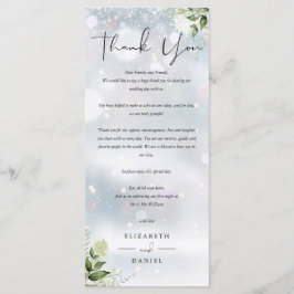 Wintertrouwreceptie Dankjewel Plaatshouder Menu